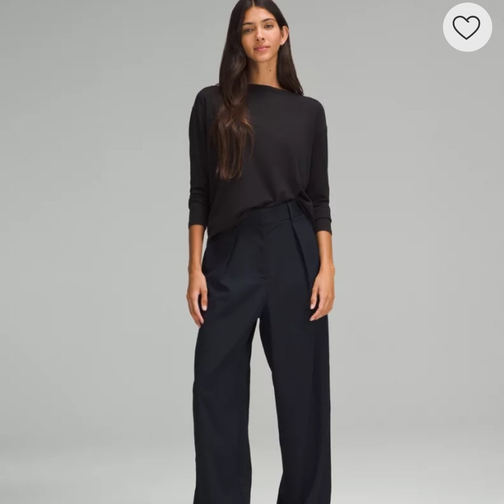 lululemon athletica Navy Pleated Wide Leg Pants